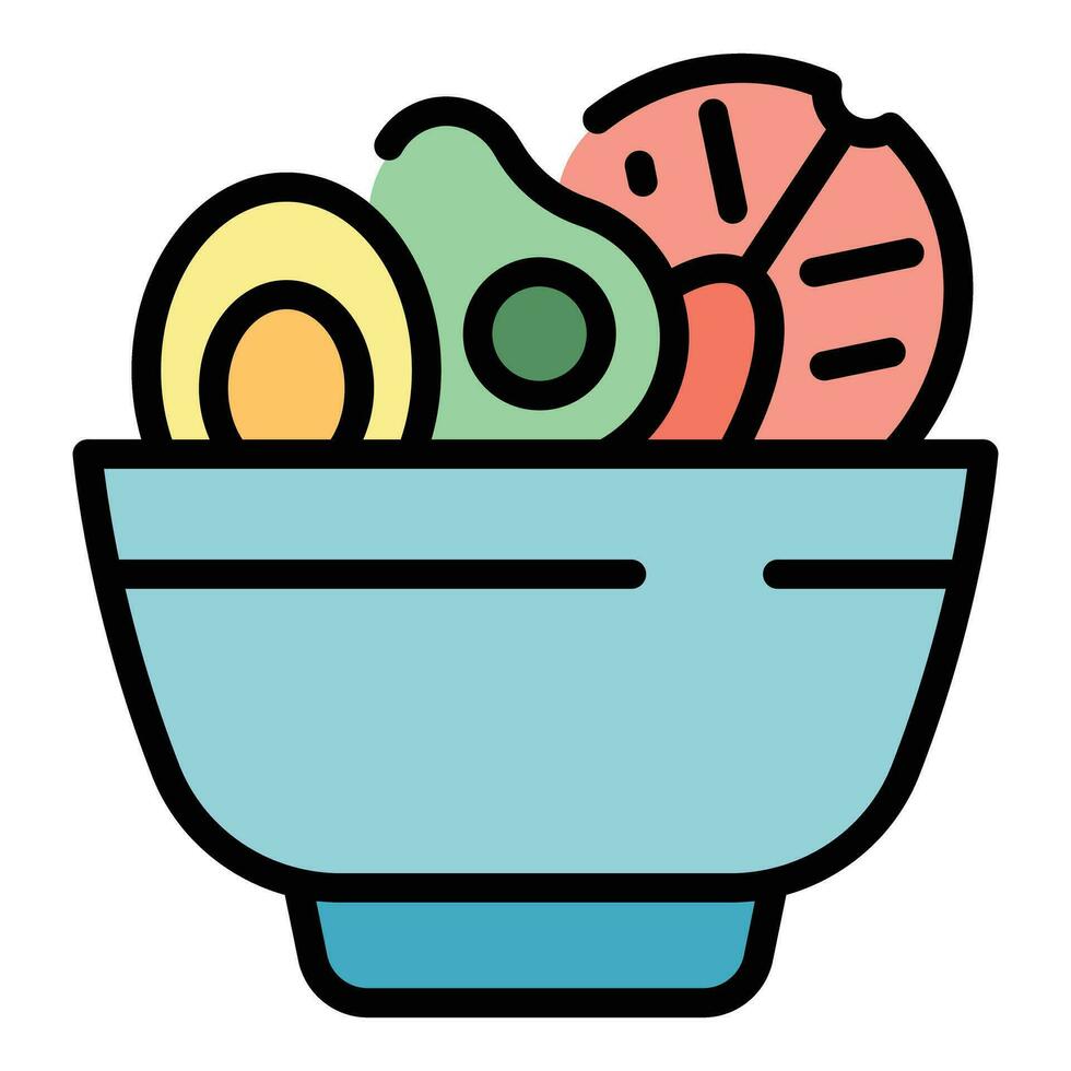 Vegan salad icon vector flat