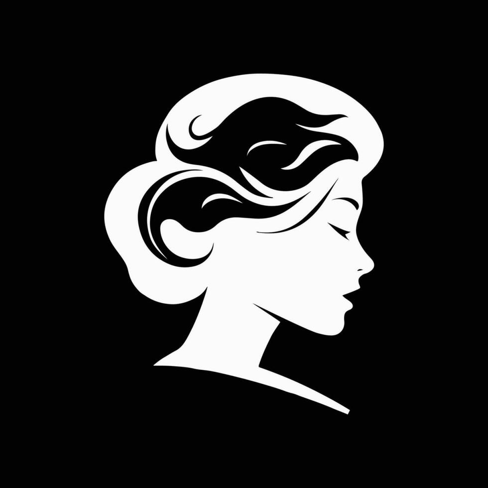 A woman face silhouette with elegant and minimal design. Perfect for logos, icons, and designs related to beauty, fashion, and cosmetics. vector