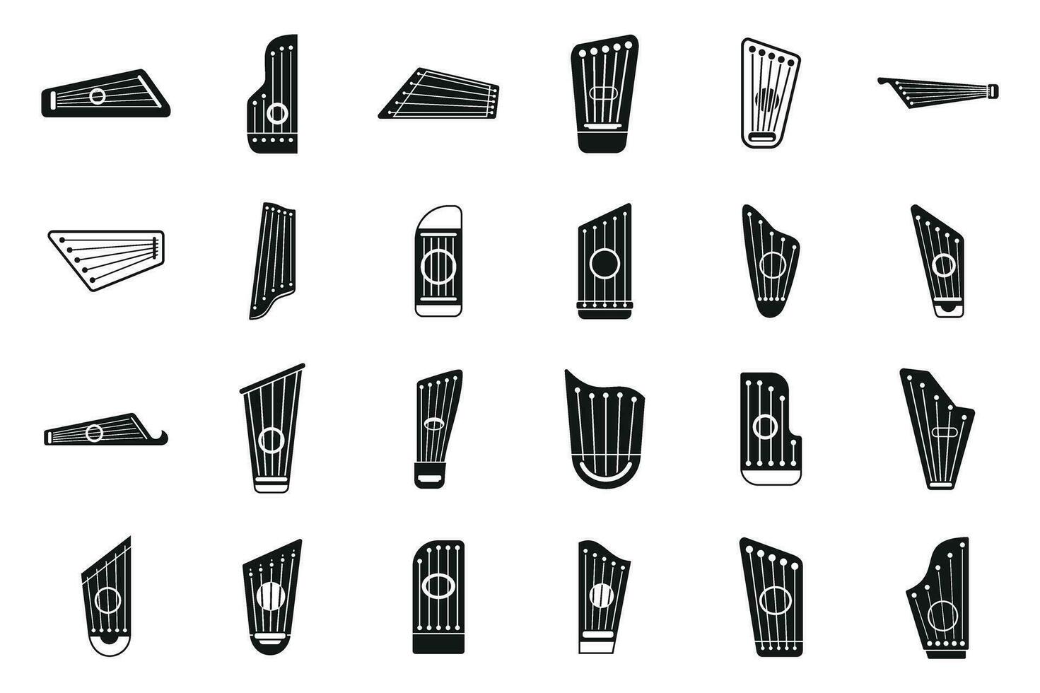 Kantele icons set simple vector. Classic chord vector