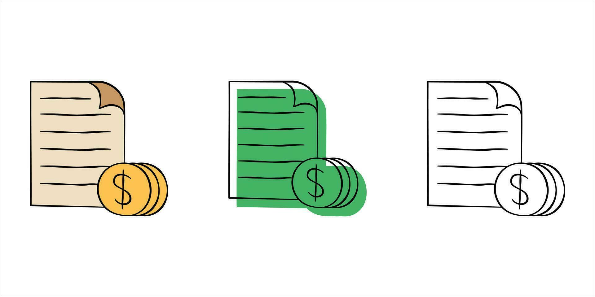 set of financial illustration in different style color vector