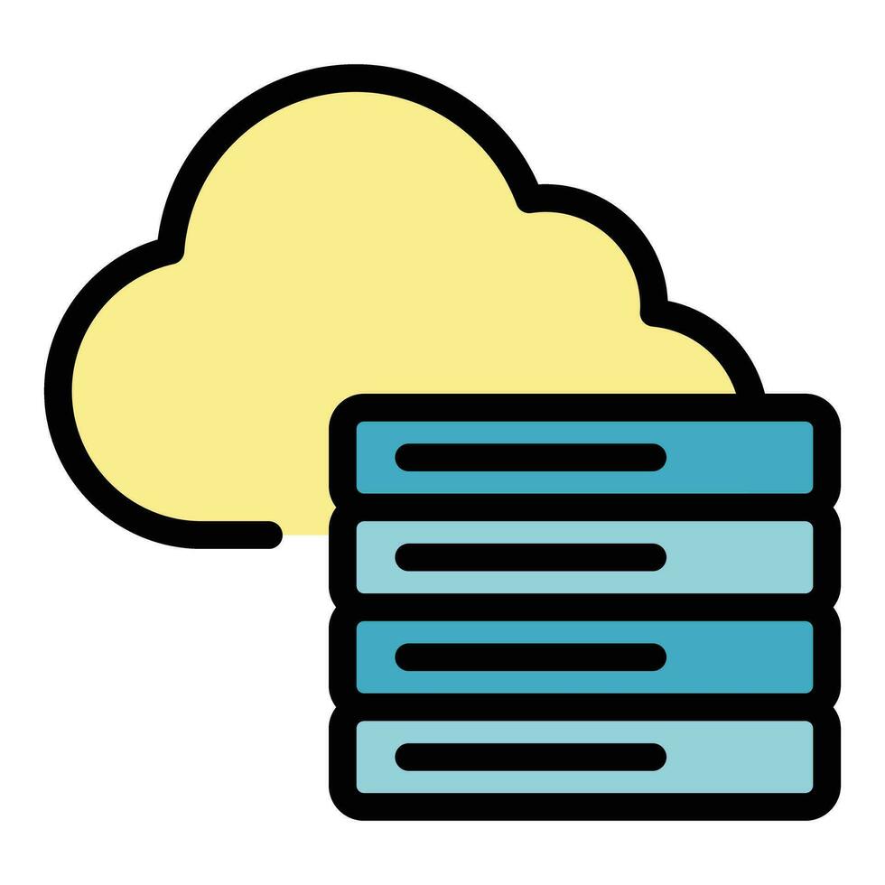 Server data cloud icon vector flat