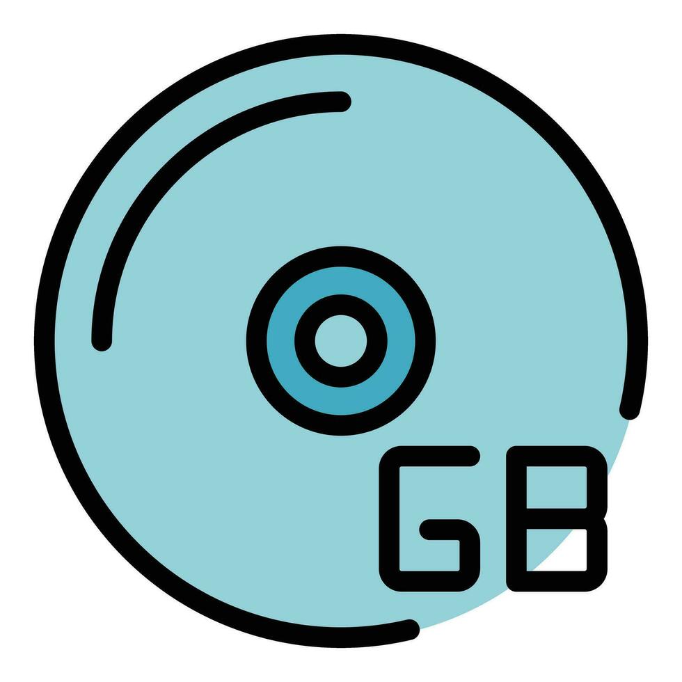 Cd gigabyte icon vector flat