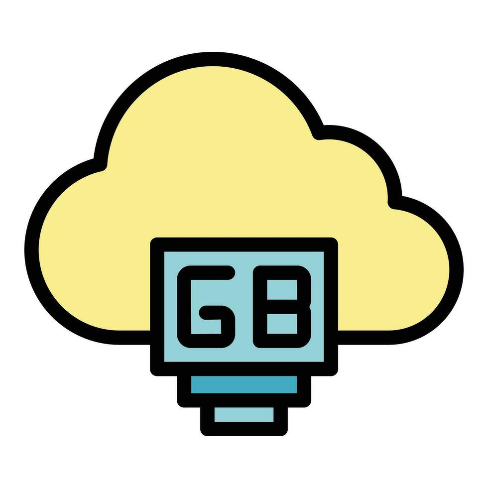 Cloud data icon vector flat