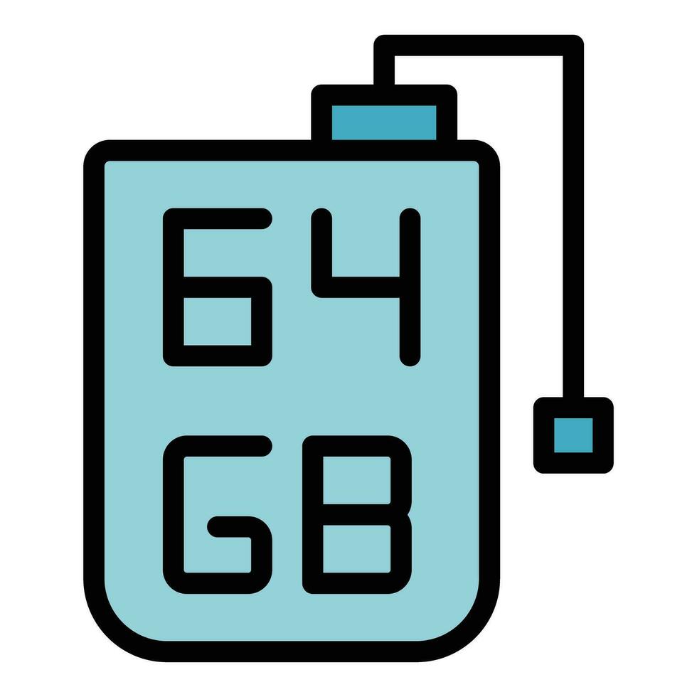 Portable ssd icon vector flat