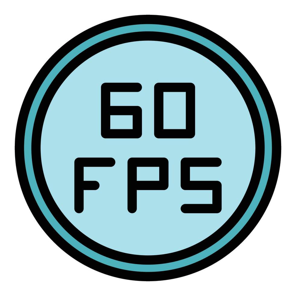 High fps icon vector flat