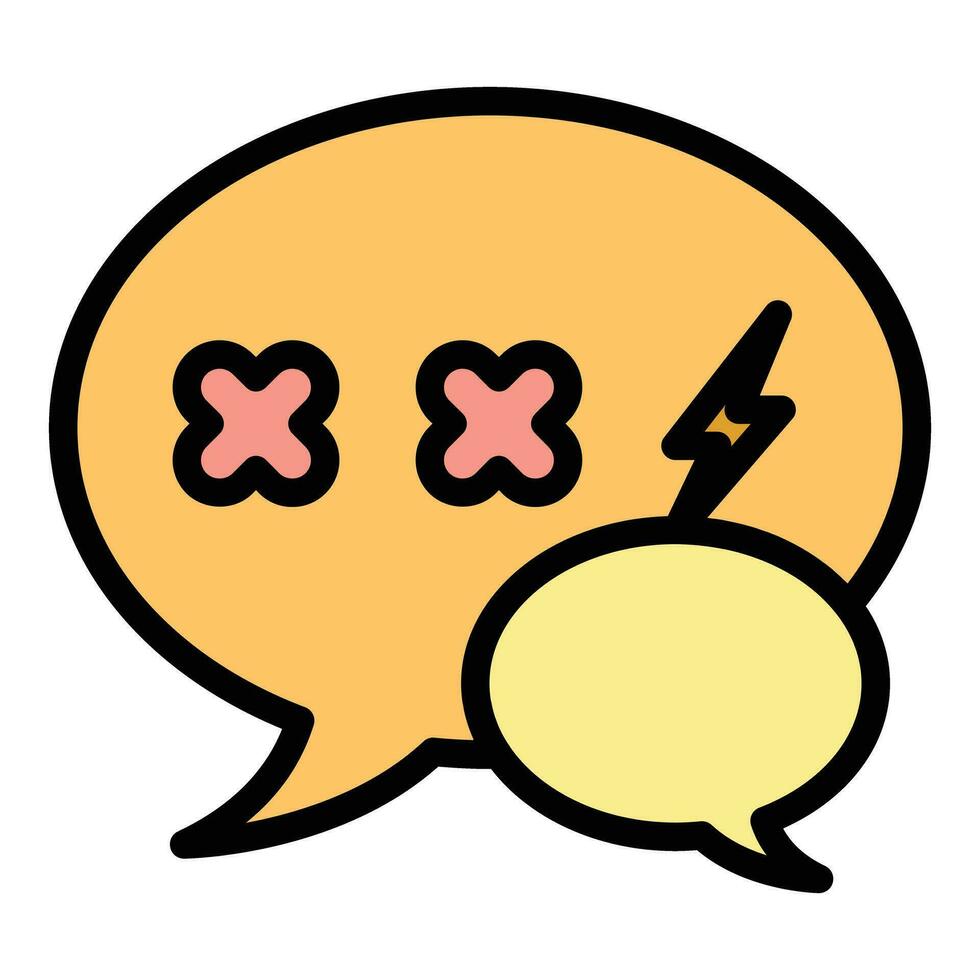 Abuse chat icon vector flat