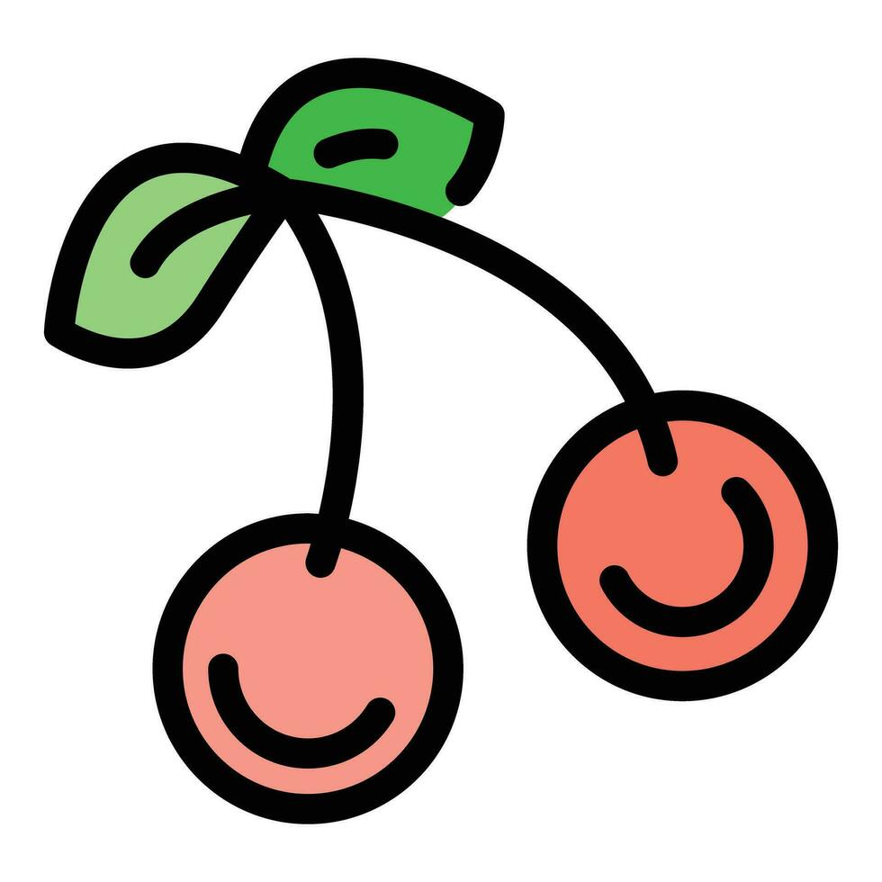 Vegan cherry icon vector flat