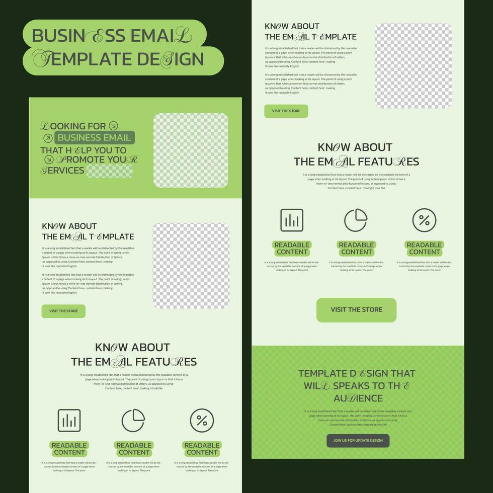 Marketing Agency Email Newsletter Template with Modern Design Trend vector