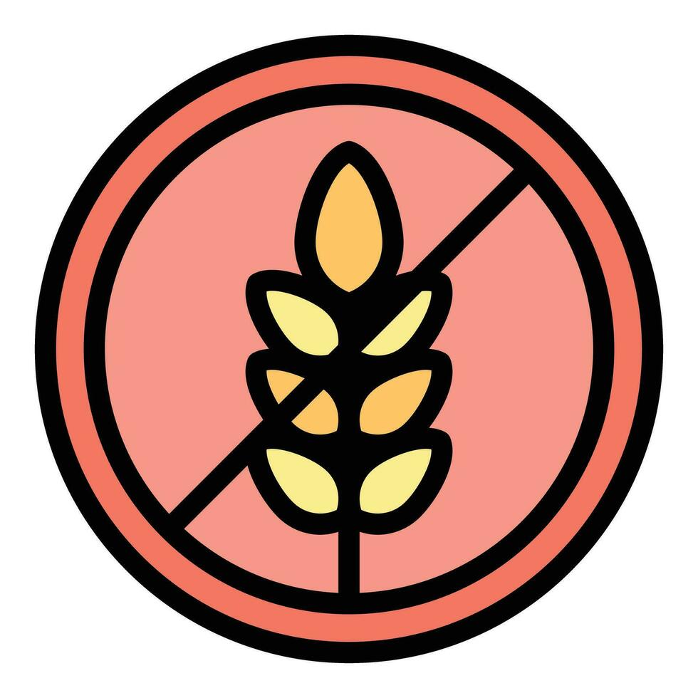 Gluten free wheat plant icon vector flat