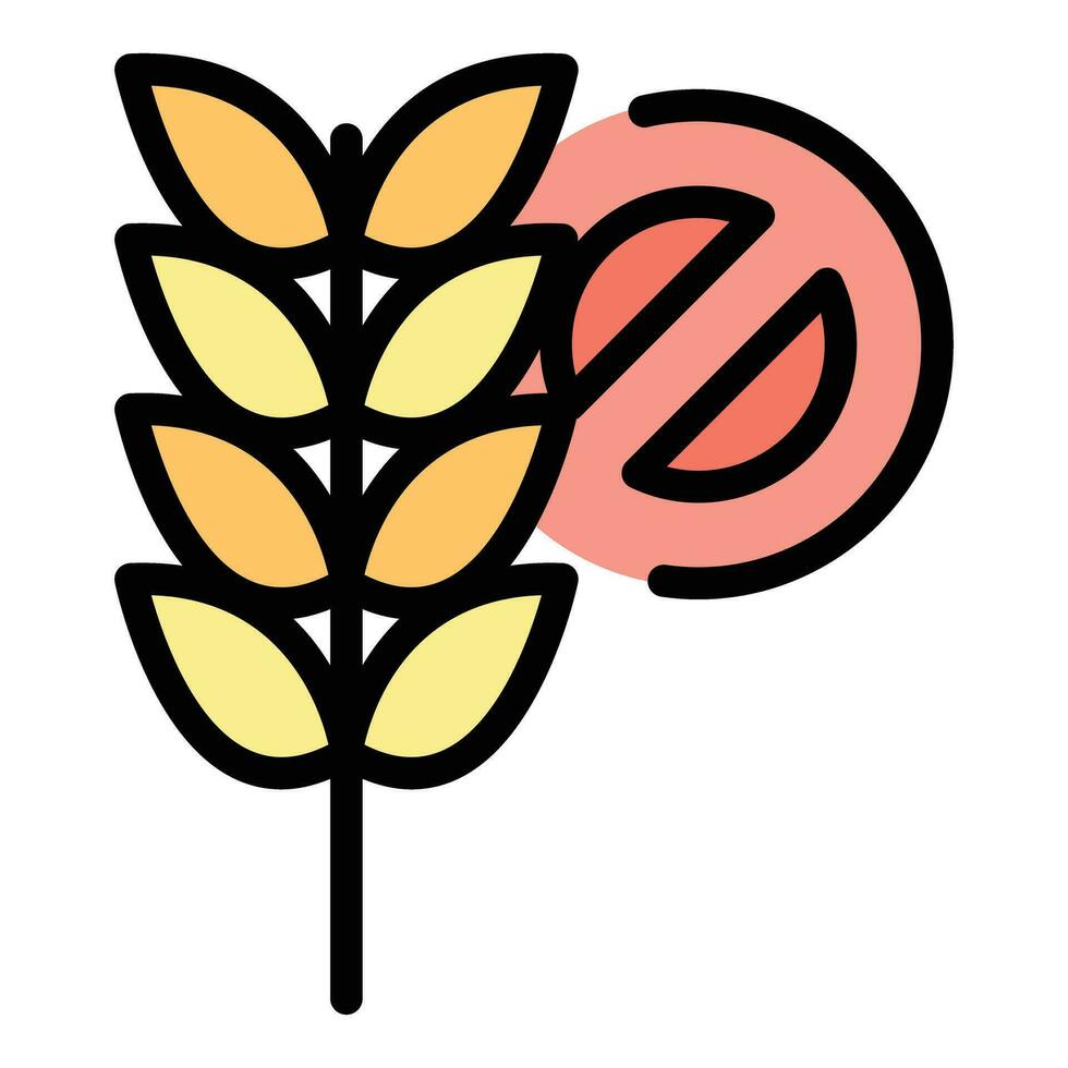 Organic wheat icon vector flat