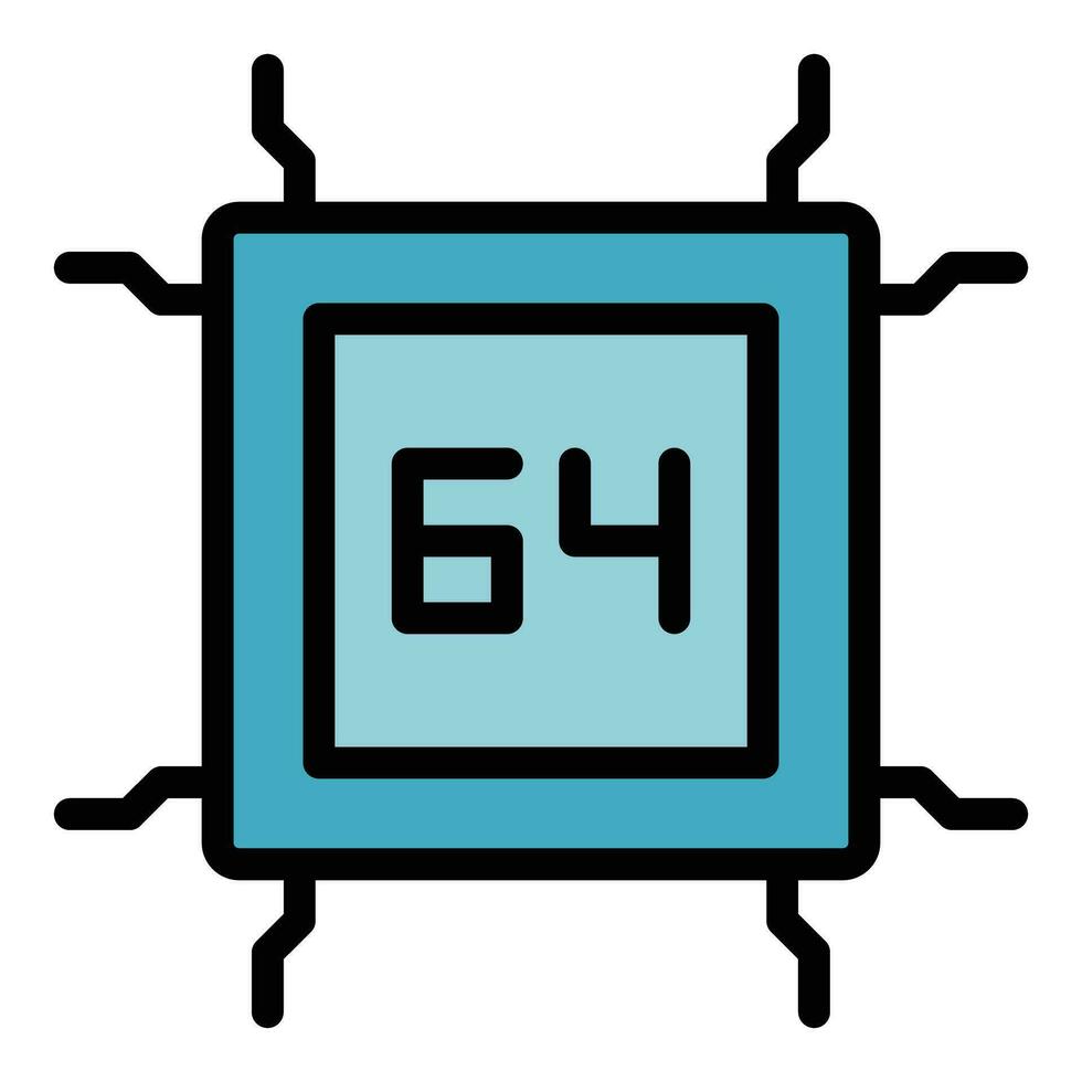 Cpu processor memory icon vector flat