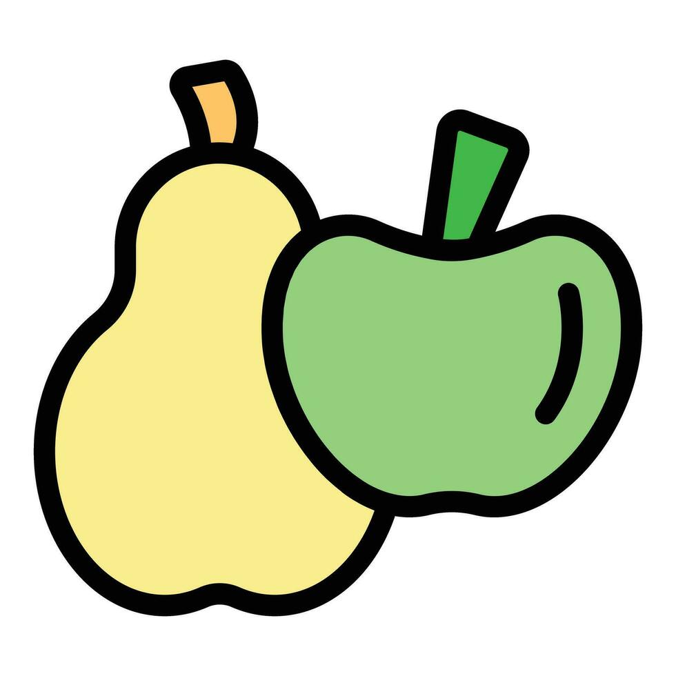 vegano Pera manzana icono vector plano