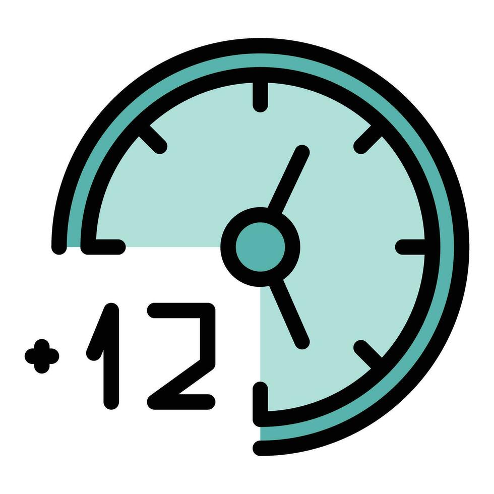 Europe time zone icon vector flat