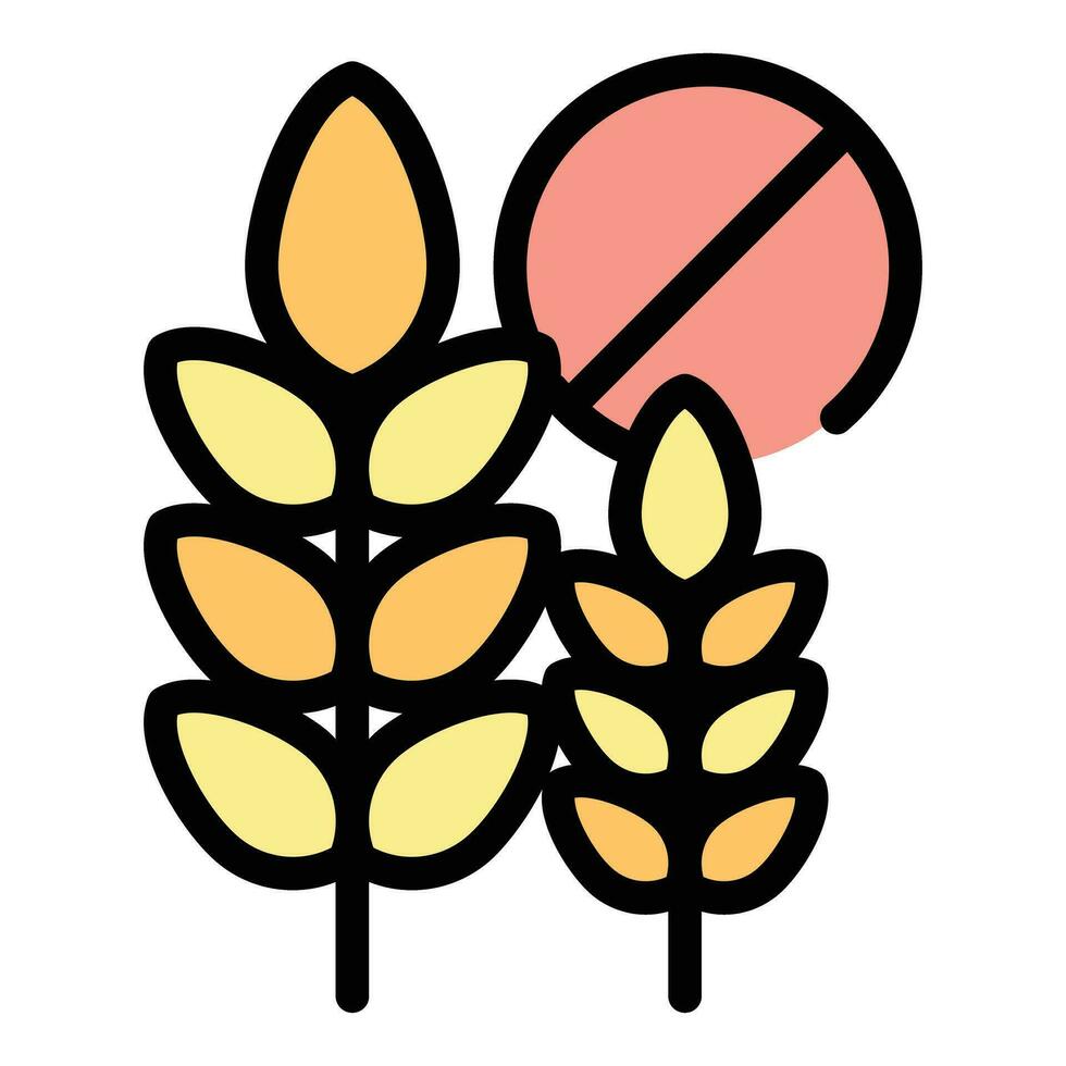 Gluten free wheat icon vector flat