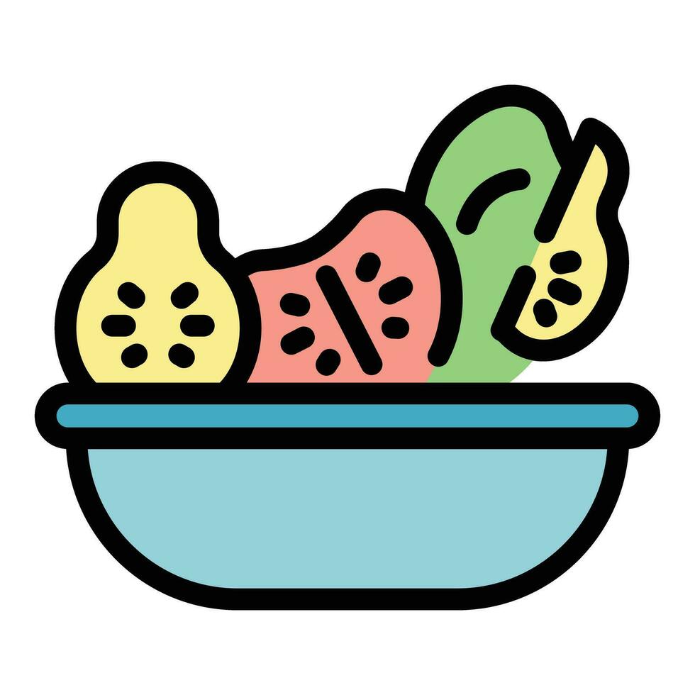 Vegan salad icon vector flat