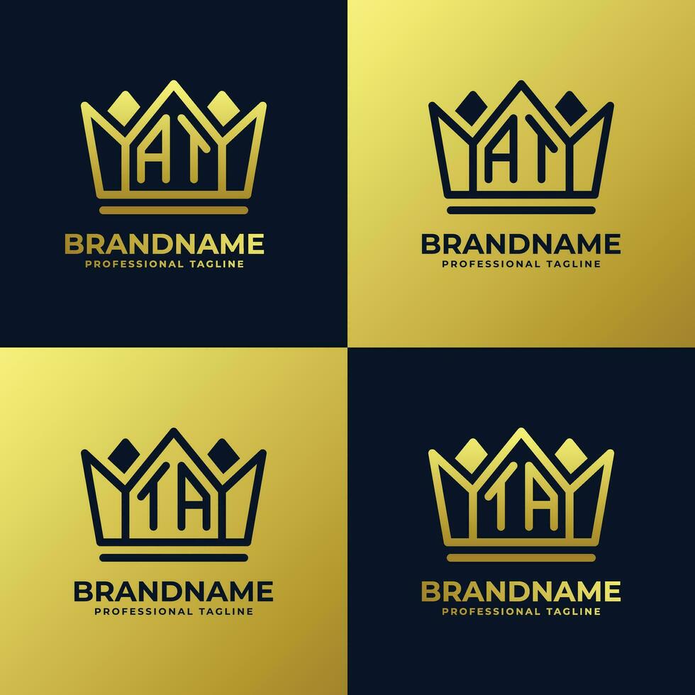 Letter AT and TA Home King Logo Set, suitable for business with AT or TA initials. vector