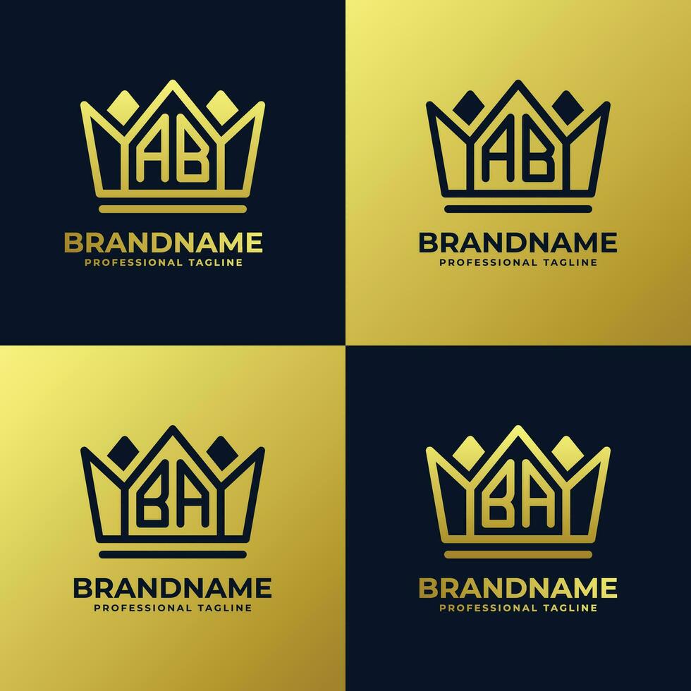 Letter AB and BA Home King Logo Set, suitbale for business with AB or BA initials. vector