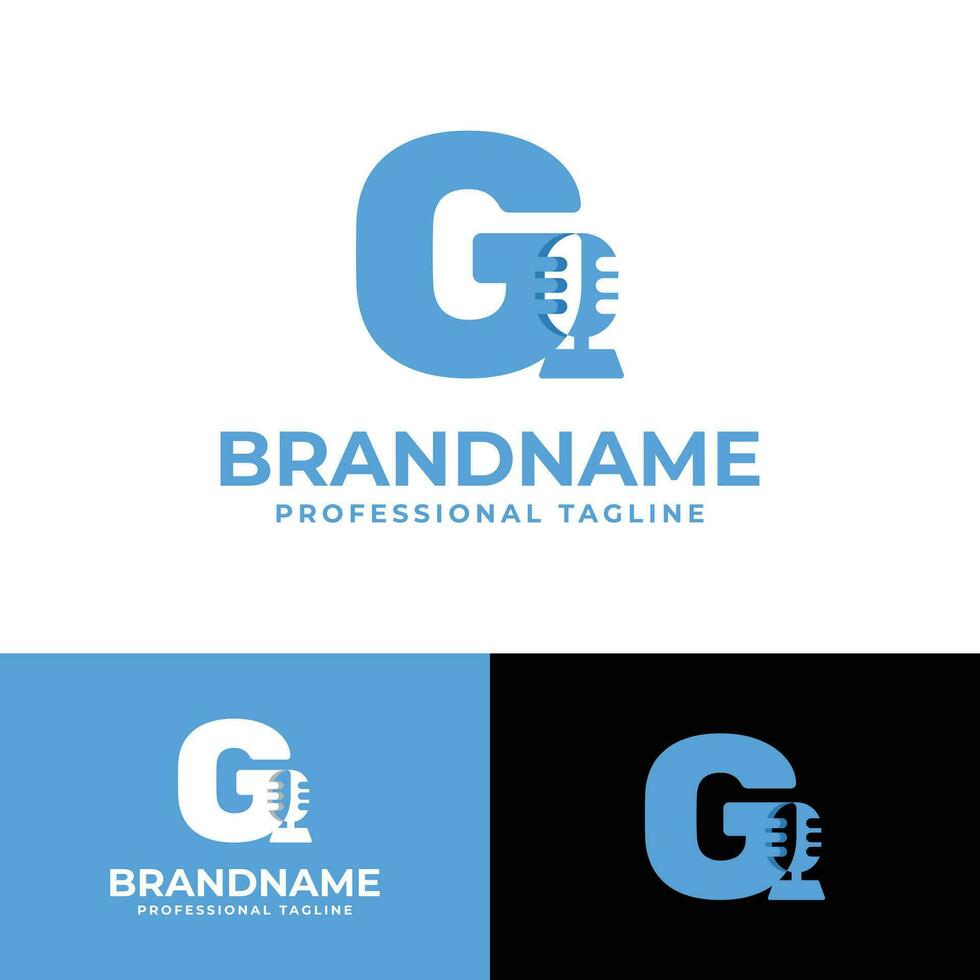 Letter G Microphone Logo, suitable for business related to Microphone with G initial. vector