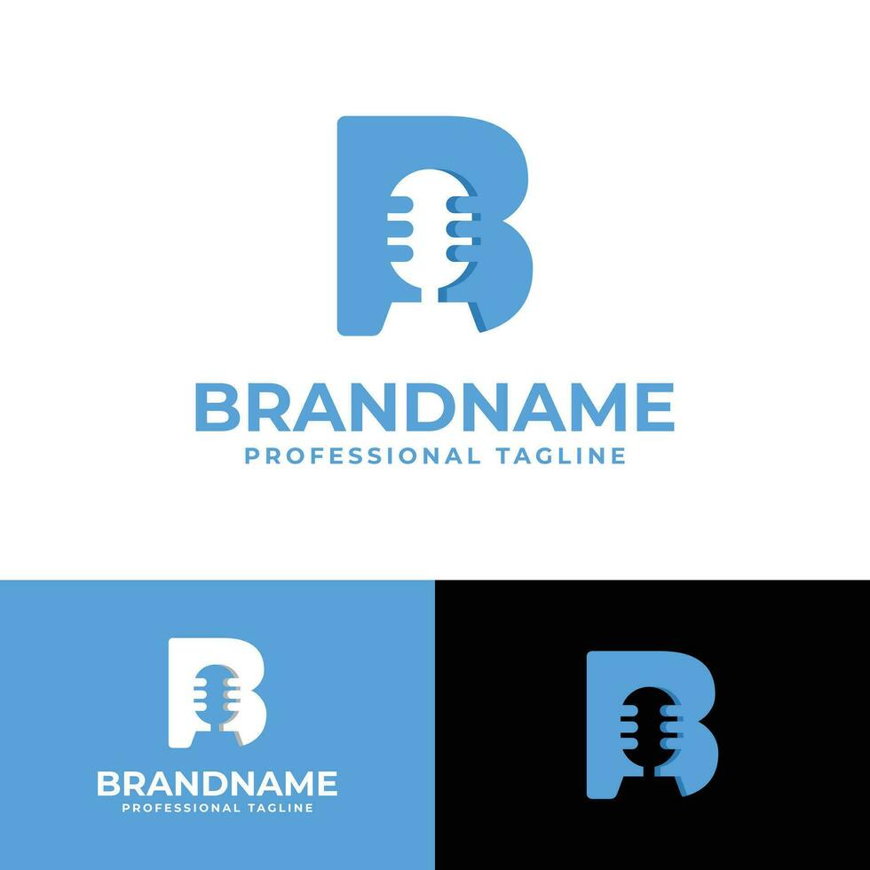 Letter B Microphone Logo, suitable for business related to Microphone with B initial. vector