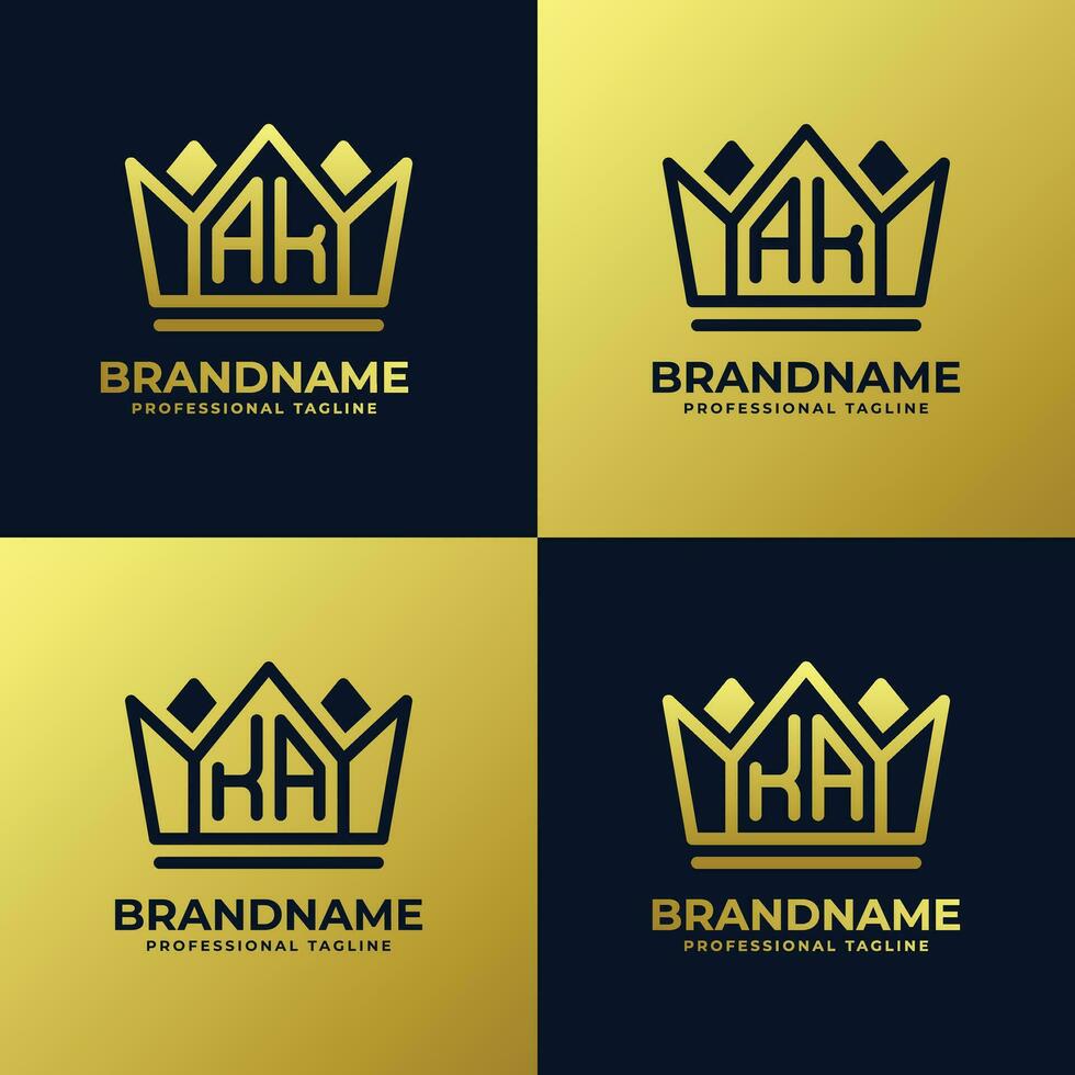 Letter AK and KA Home King Logo Set, suitable for business with AK or KA initials. vector