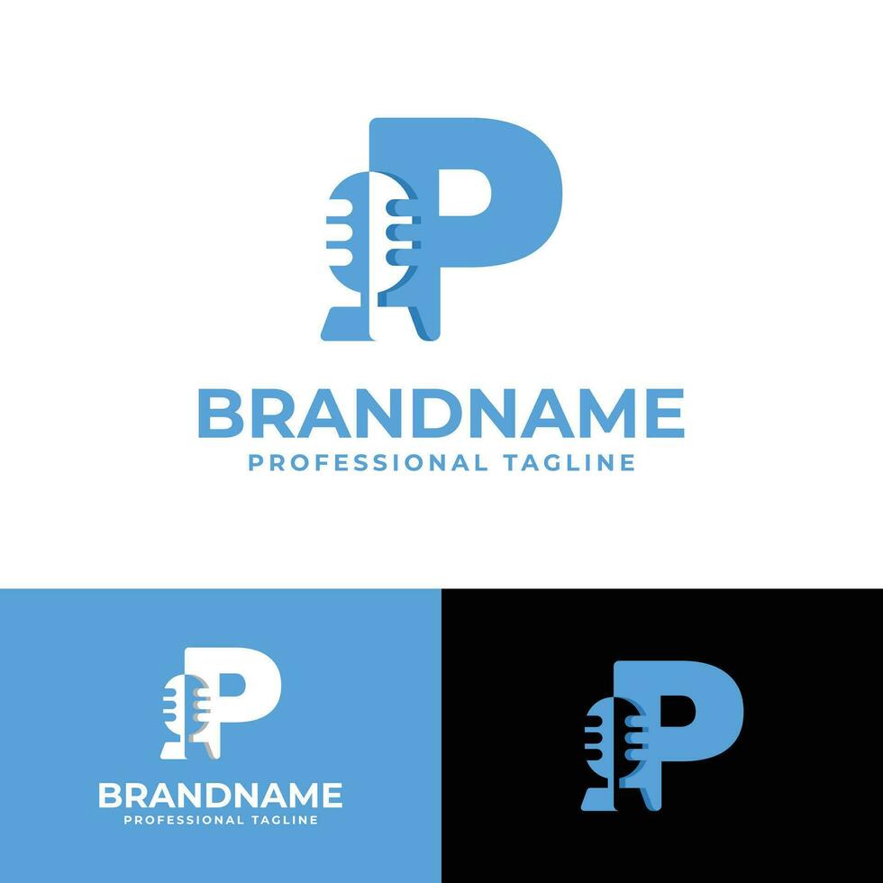 Letter P Microphone Logo, suitable for business related to Microphone with P initial. vector