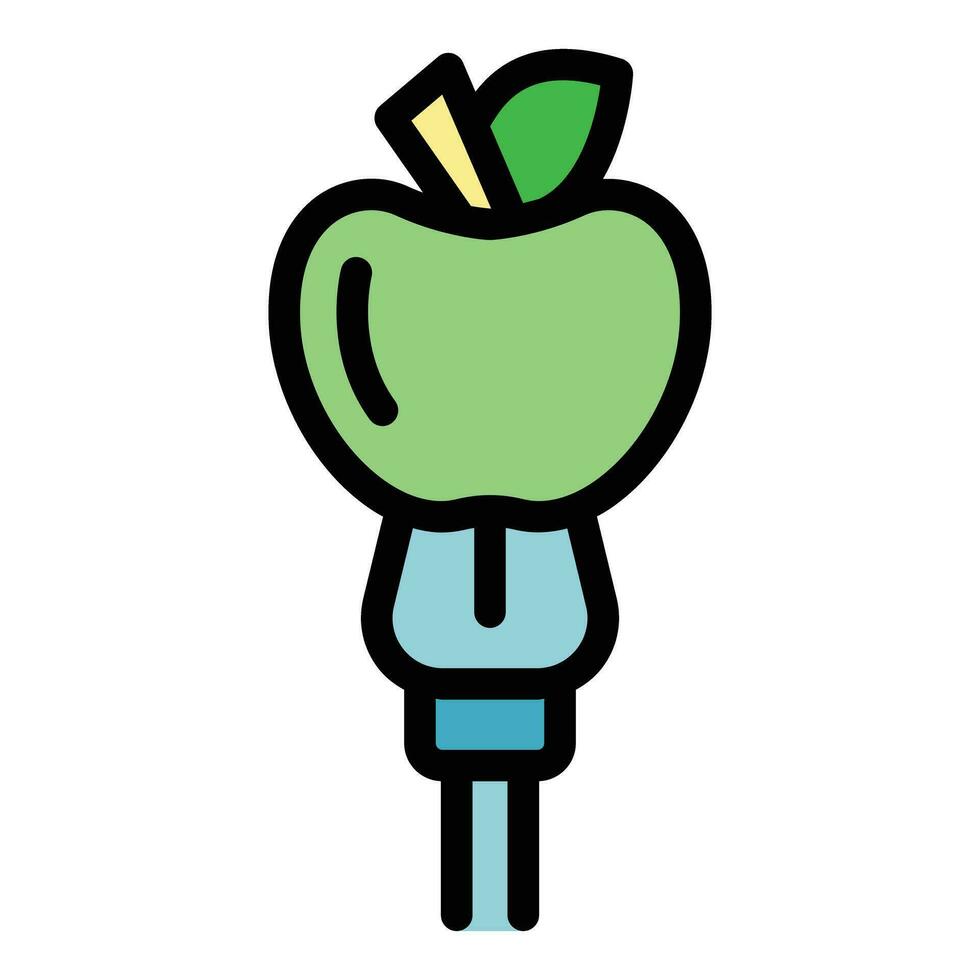 Eco vegan apple icon vector flat