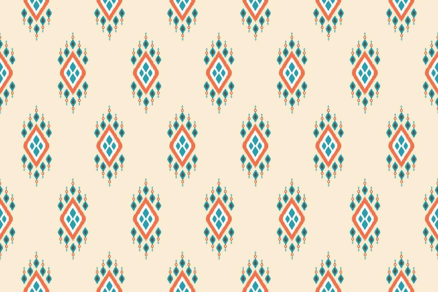 Beautiful Ethnic abstract ikat art. Seamless Kasuri pattern in tribal,folk embroidery,geometric art ornament print.Design for fabric, clothing, carpet, wallpaper, wrapping, cover vector