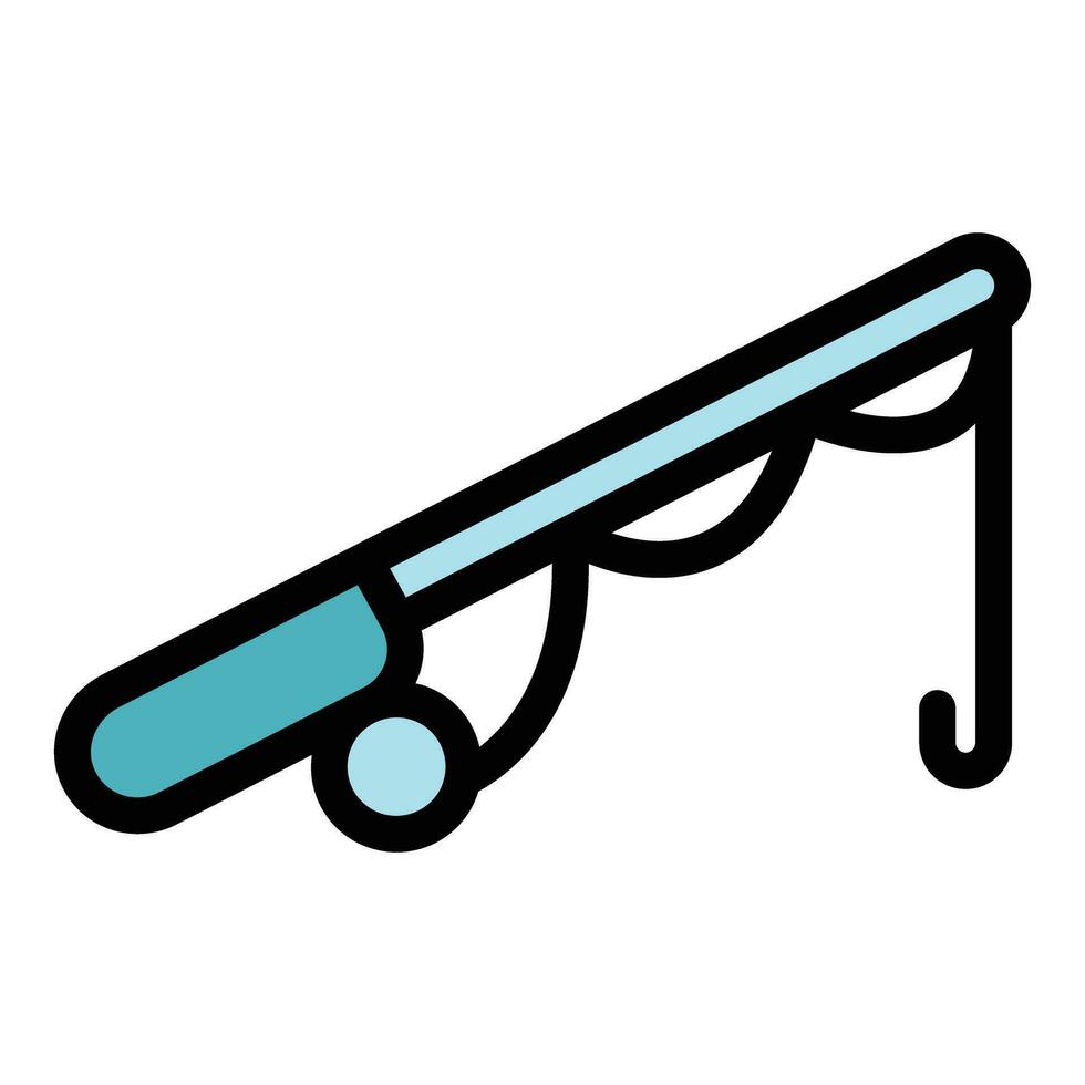 New fishing rod icon vector flat