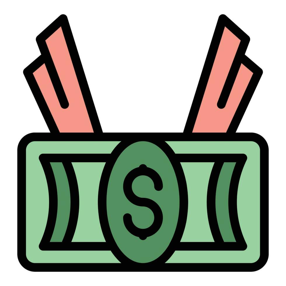 Money income icon vector flat