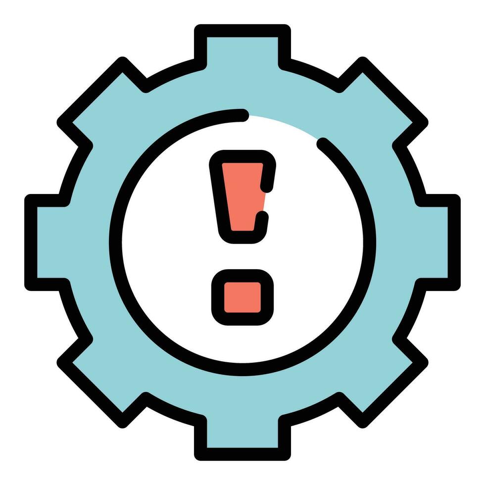 Gear risk plan icon vector flat