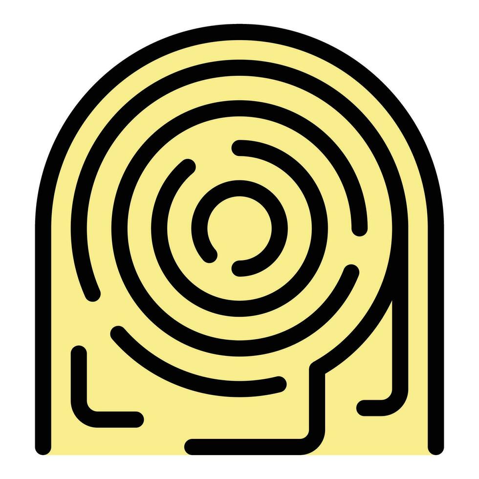 Fingerprint security icon vector flat