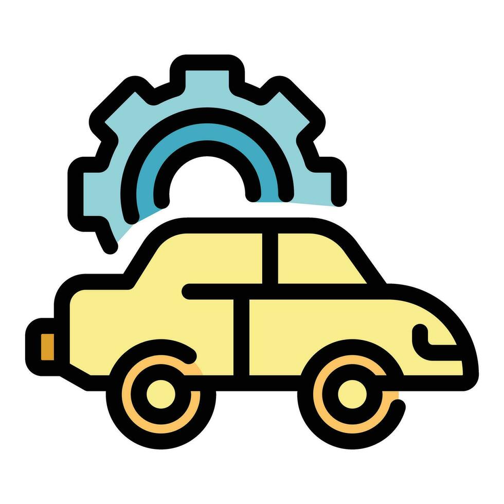 coche visión de conjunto icono vector plano