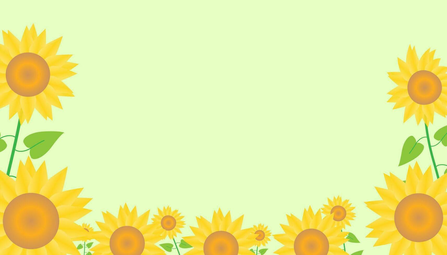 Sunflower Background And Border Vector Illustration