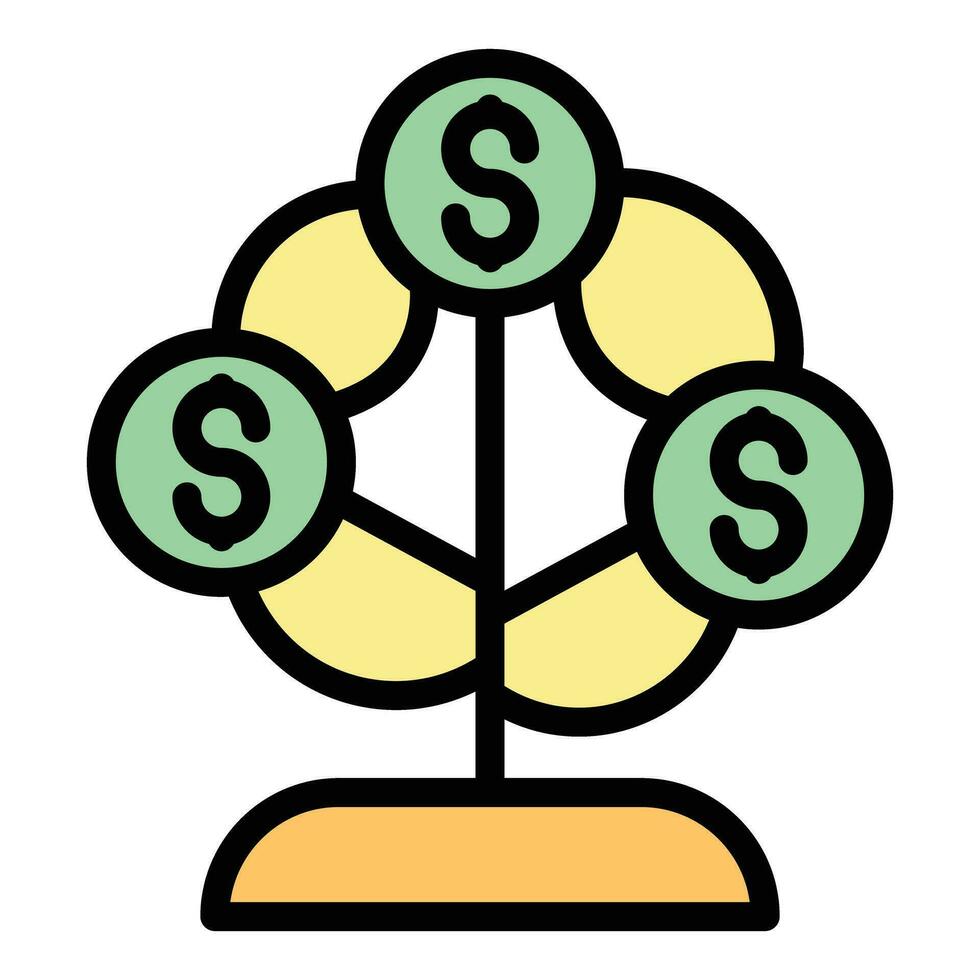 Money tree income icon vector flat