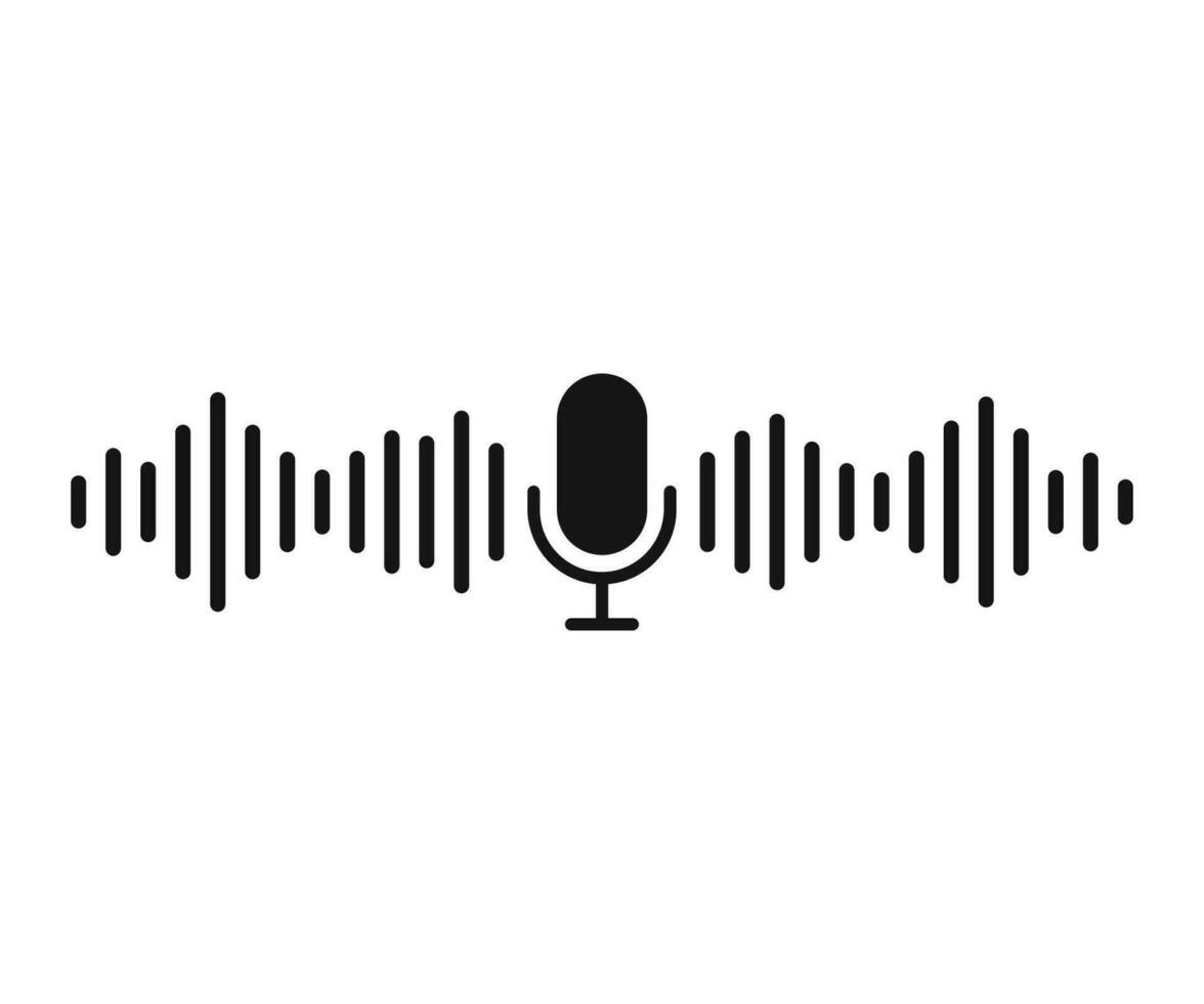 Sound wave icon. Music symbol. Microphone sound wave. Vector illustration.