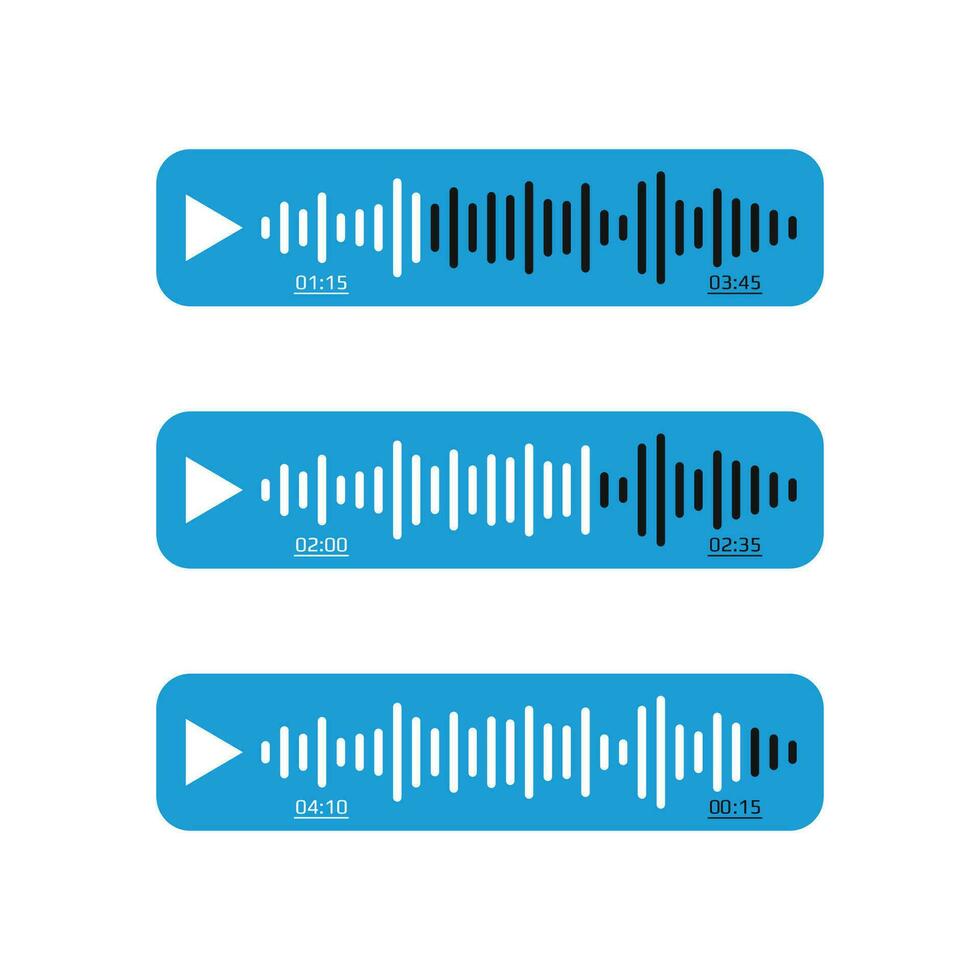 Voice messages icons. Speaker icon. Audio radio app. Voice and audio message. Modern communication ui in messenger vector