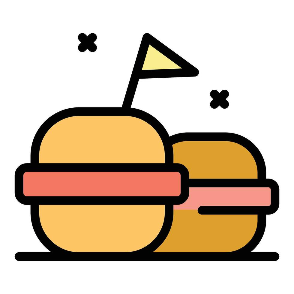 americano orden hamburguesa icono vector plano