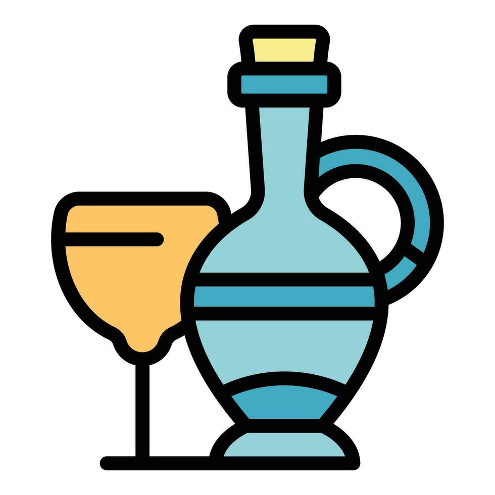 vino vaso jarra icono vector plano