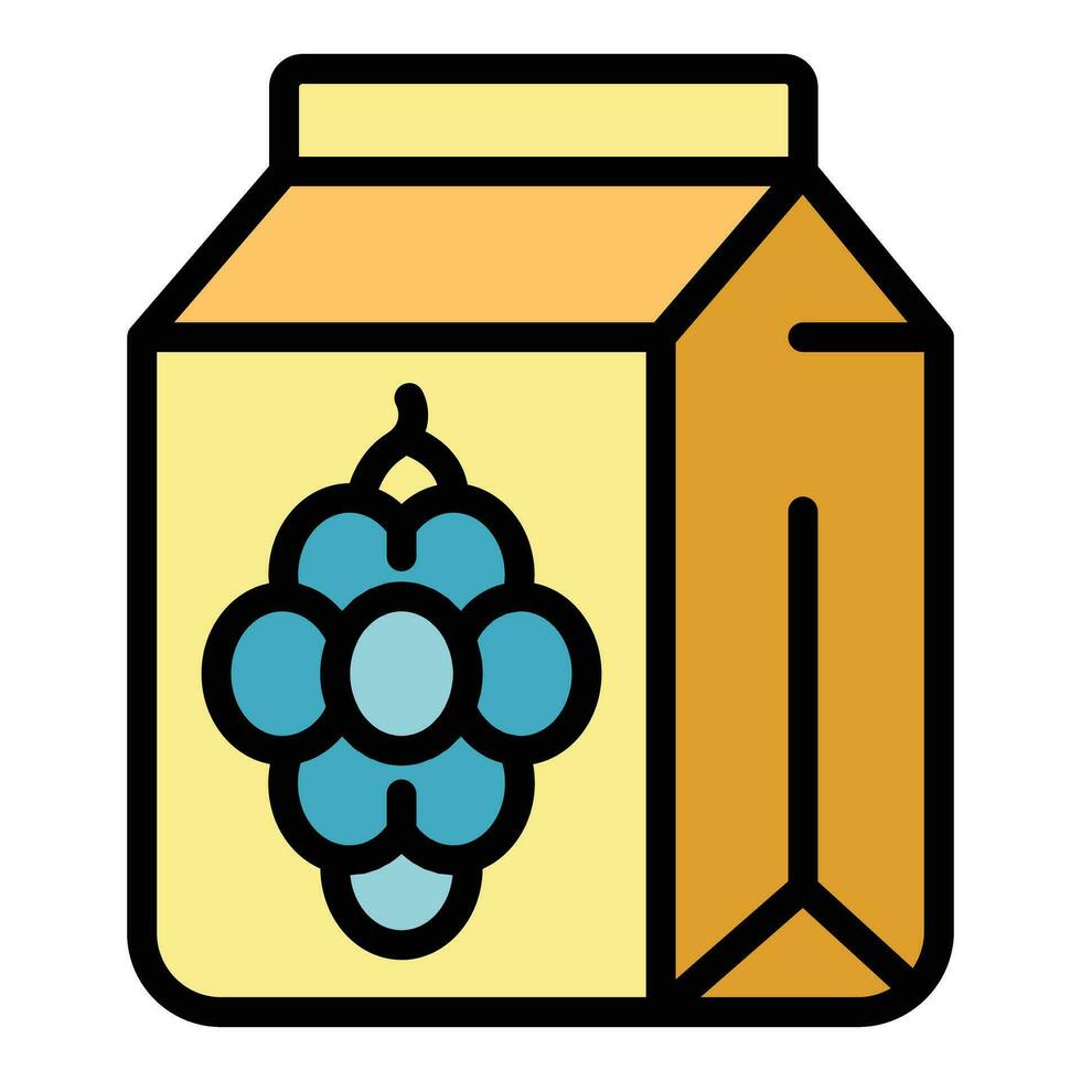 vino uvas paquete icono vector plano