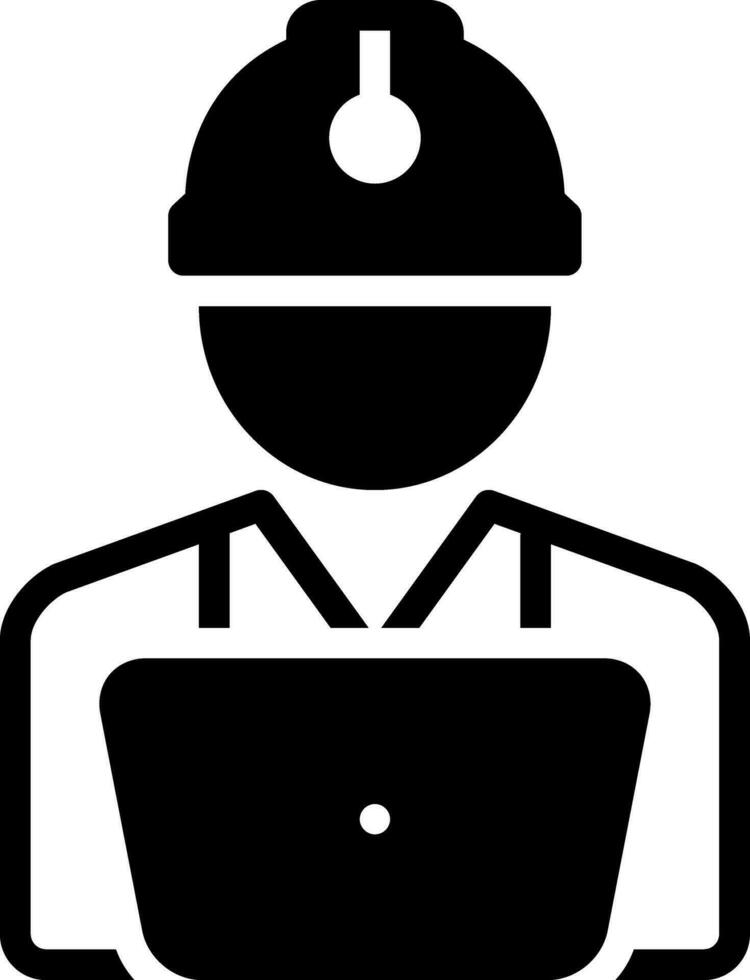 solid icon for worker vector
