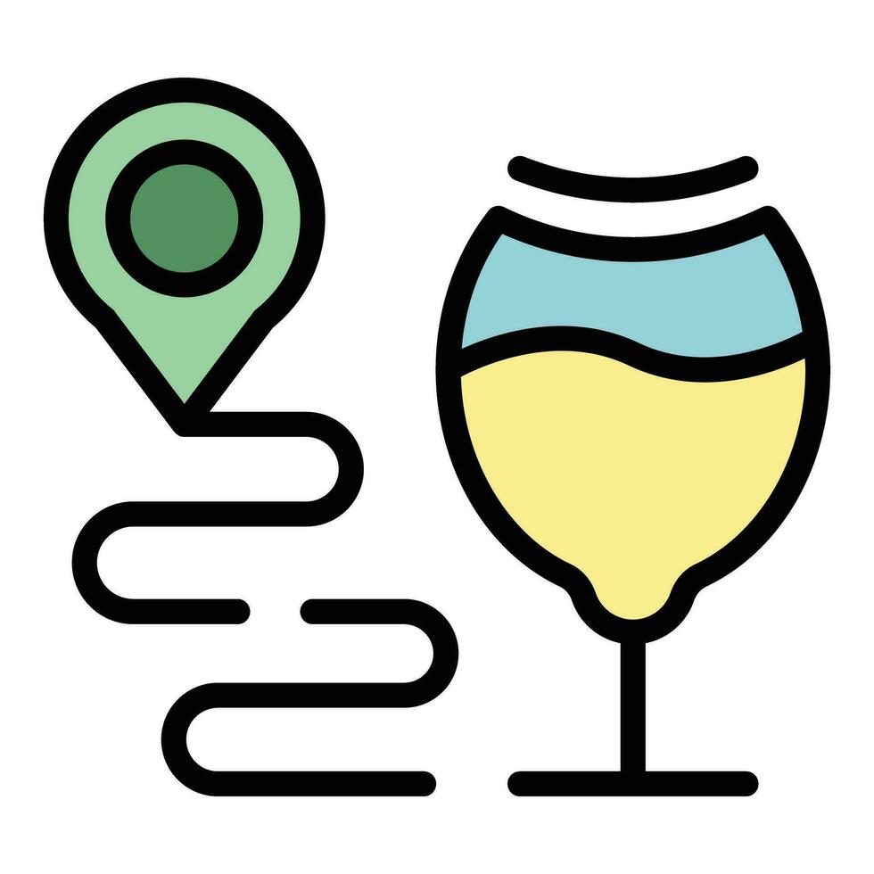 bebida vino ruta icono vector plano