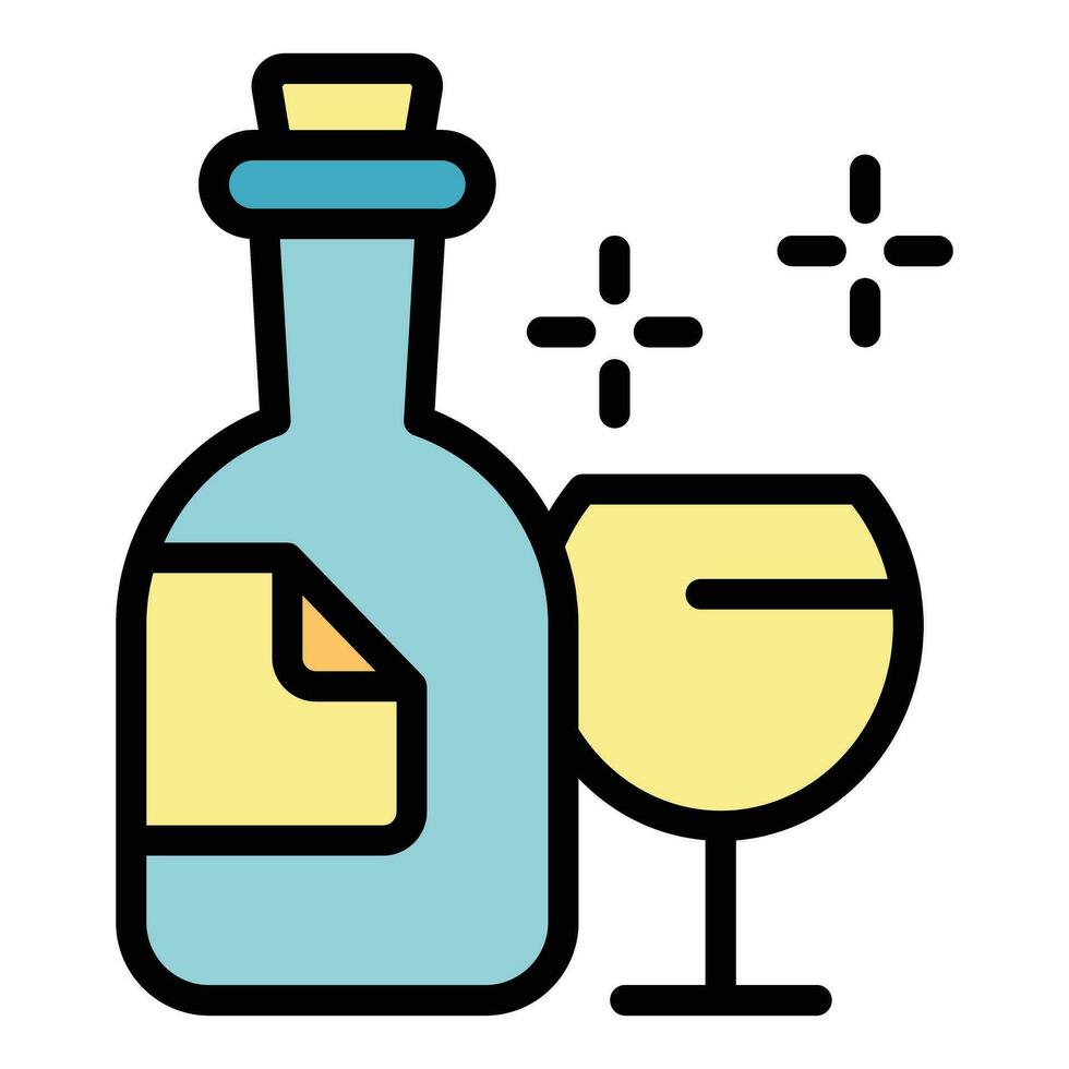 Champagne bottle icon vector flat