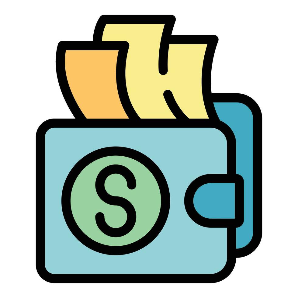 Money wallet icon vector flat