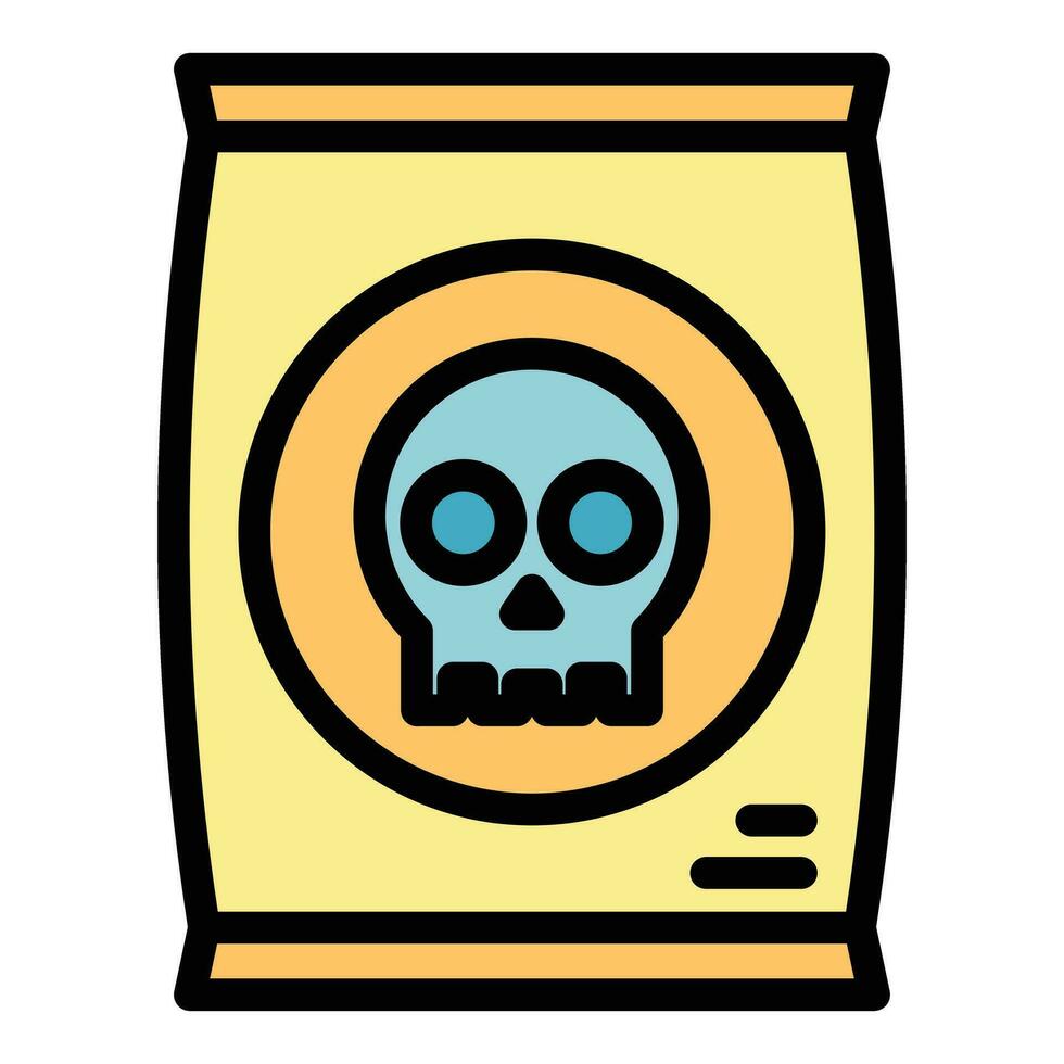 Contaminated food pack icon vector flat