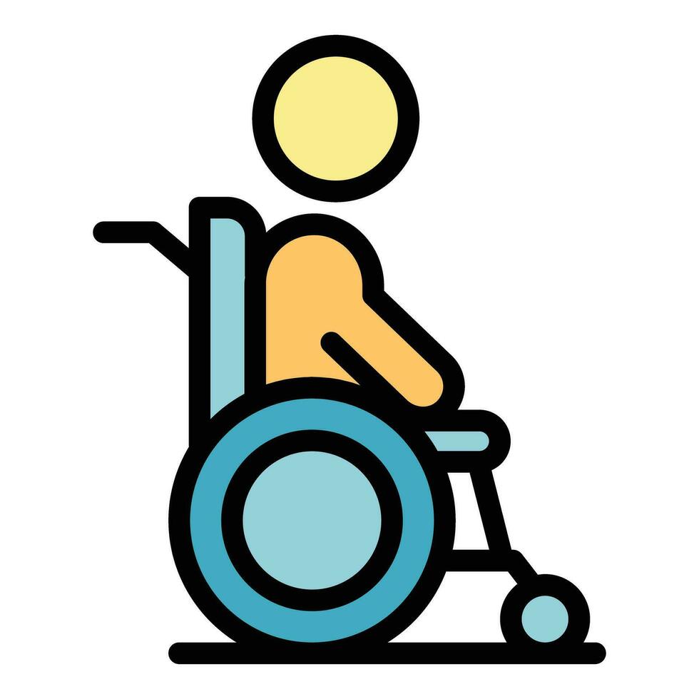 Man wheelchair icon vector flat