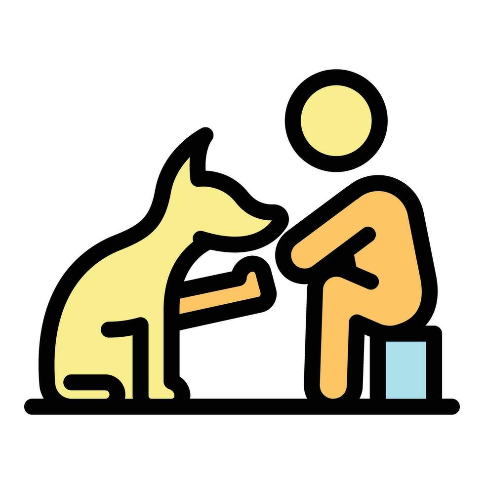 perro caminar jugar icono vector plano