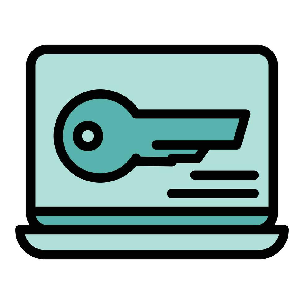 Login key icon vector flat