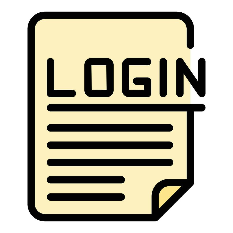 Login paper icon vector flat