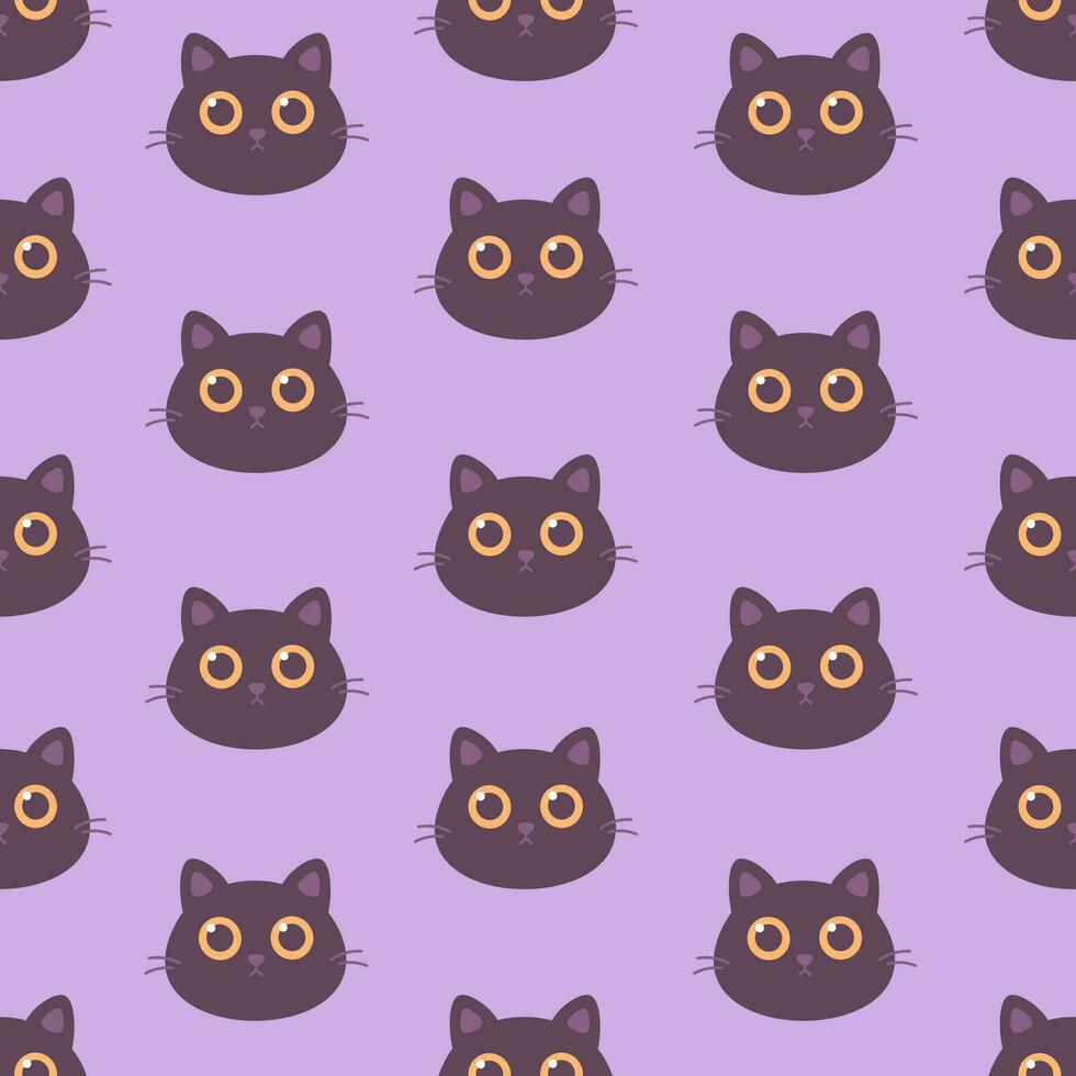 linda negro gato sin costura modelo. diseño para envase papel, fondo, fondo de pantalla, textil. vector