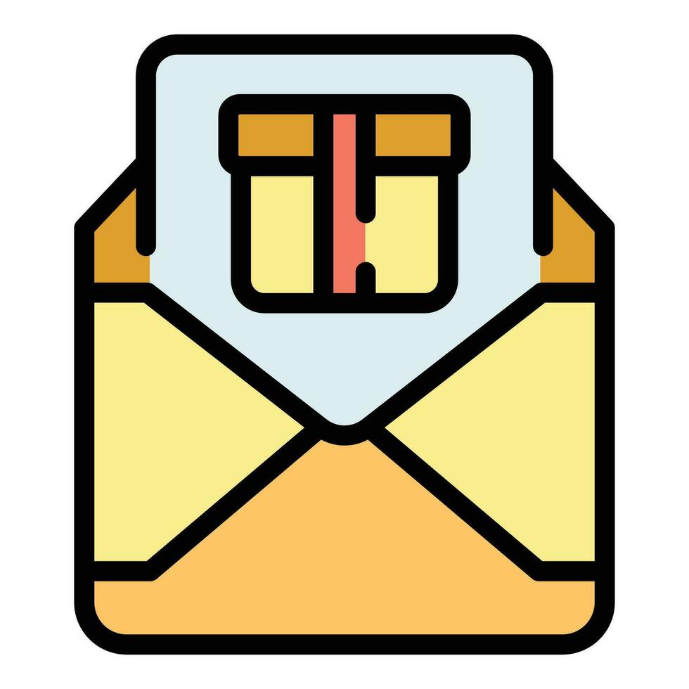 Mail birthday icon vector flat